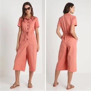 Madewell Wide-Leg Utility Jumpsuit, Pink/Coral, Size 0